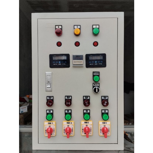 panel blower kandang ayam ch,4 blower 1 cooling pad,3 phase