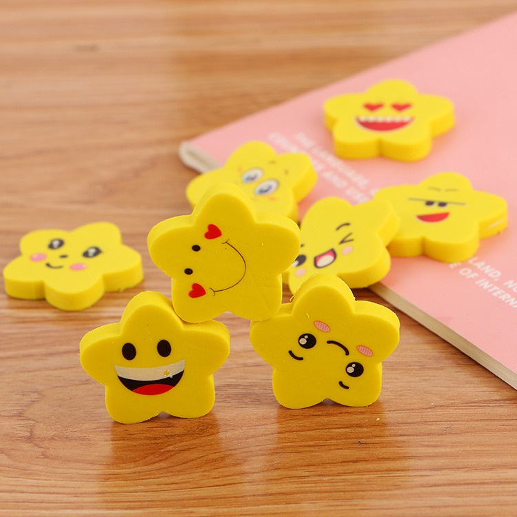 Penghapus Eraser Pensil Pencil Bintang Emoji Smile Mini OSM-ST0203