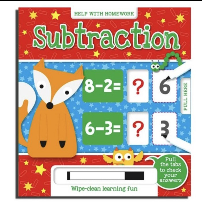 Help With Homework: Subtraction buku import anak wipe and clean book