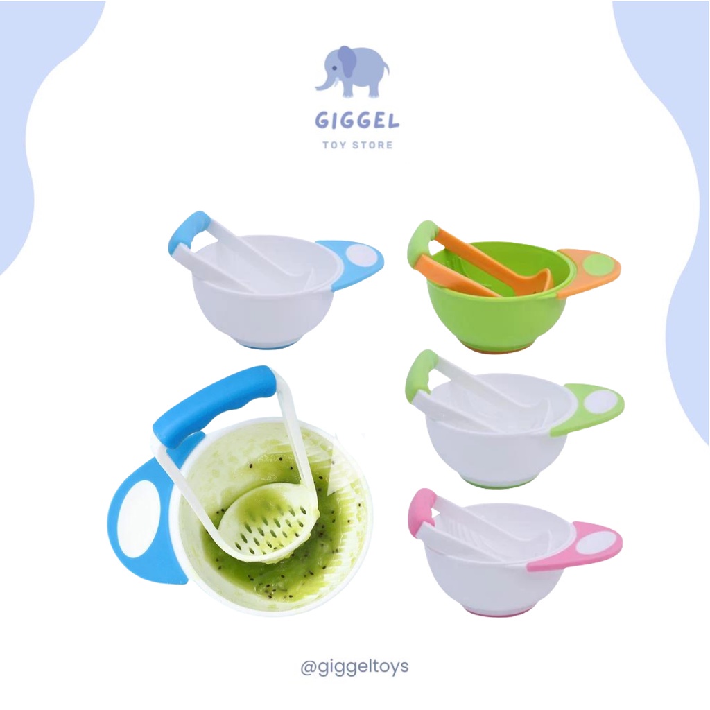 [ Giggel ] Baby Food Masher / Food Masher Bowl / Grinder Penghalus Makanan Mpasi / Mangkok Grinder Mpasi / Penghalus Makanan Bayi Mpasi