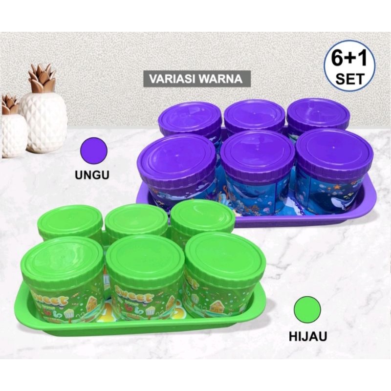 Toples set Nampan Tabitha toples tonam rotary set 6 dan lunary set 7