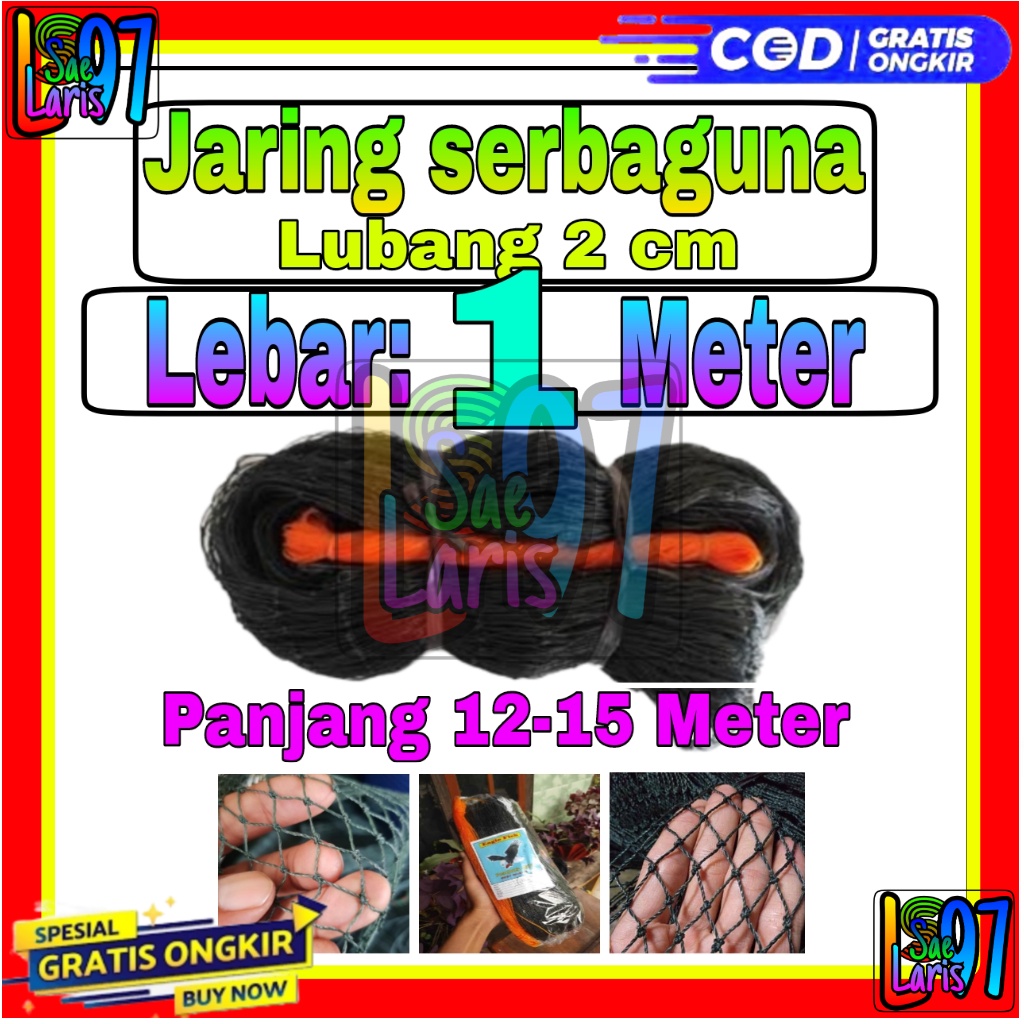 Jaring Ayam Lubang 2 cm Lebar 1 Meter / Jaring Pagar Ayam / Jaring Kandang Ayam / Jaring Pagar Kebun