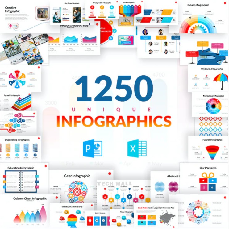 

NS 1250 Massive Infographics Pack PowerPoint Templates