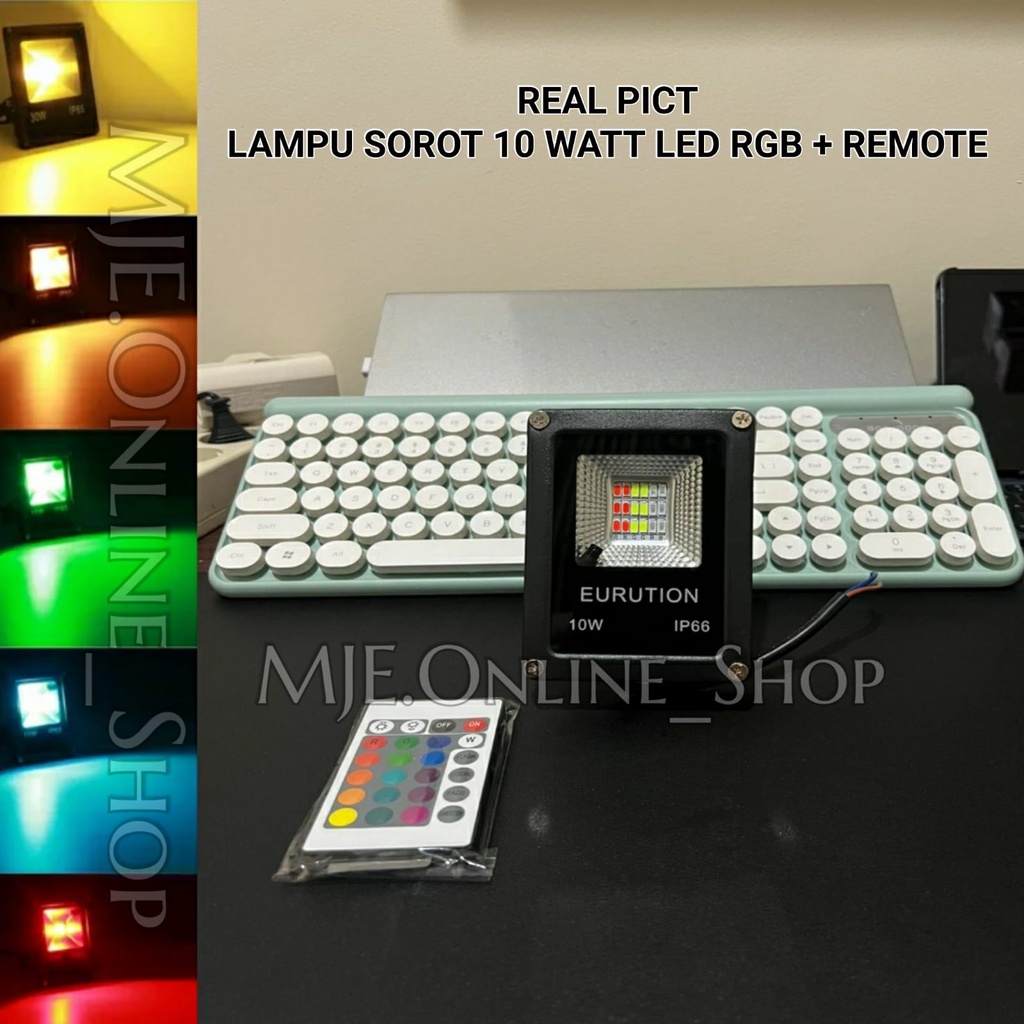 LAMPU SOROT TAMAN OUTDOOR 10 WATT LED RGB + REMOTE / FLOOD LIGHT LED