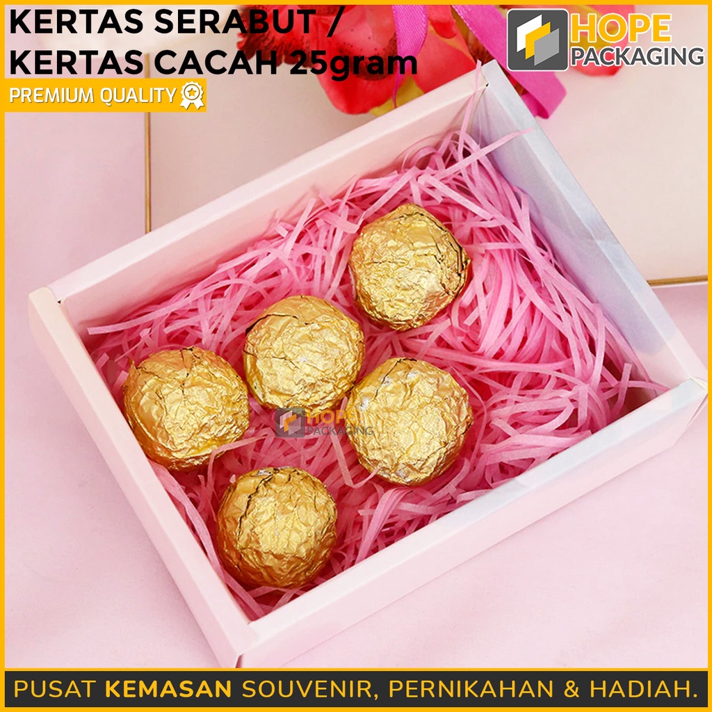 

Kertas Serut Serabut Isian Hampers Kertas Cacah (25gr)/ Alas Kotak Kado Packing Shredder Paper/ Kertas Isian Kotak Hampers /Kertas Packing