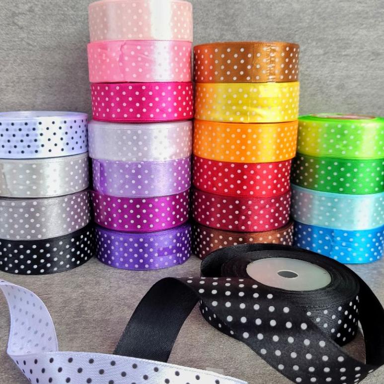 

A32 PITA SATIN POLKADOT 2,5CM 20 YARDS SIAP KIRIM ヨ