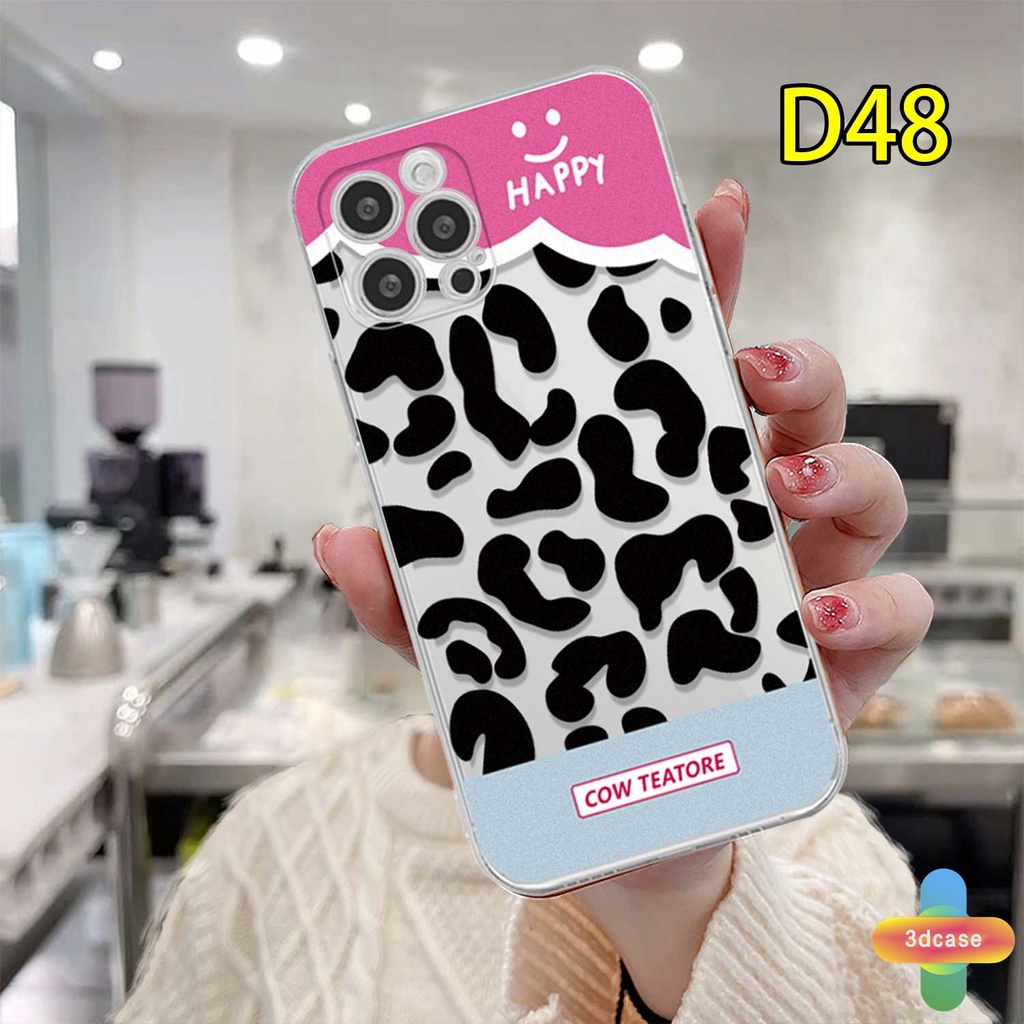 IPHONE Case Kompatibel Untuk For IPhone 11 12 13 PRO MAX 6 7 6S 8 Plus X XR XS MAX 11 12 13 Se 2020 6SPlus 7Plus 6Plus 8Plus XSMAX  Wavy Edge Cute Denim Patch Happy Leopard Print Bening Lembut TPU Pasangan Ponsel Case