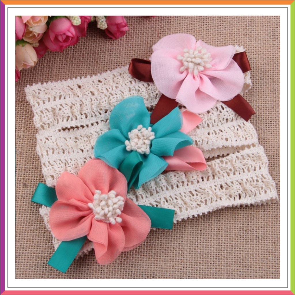 HEADPIECE FLOWER IMPORT | BANDANA FLOWER BANDO BABY GIRL ❤ Fashionbabies ❤