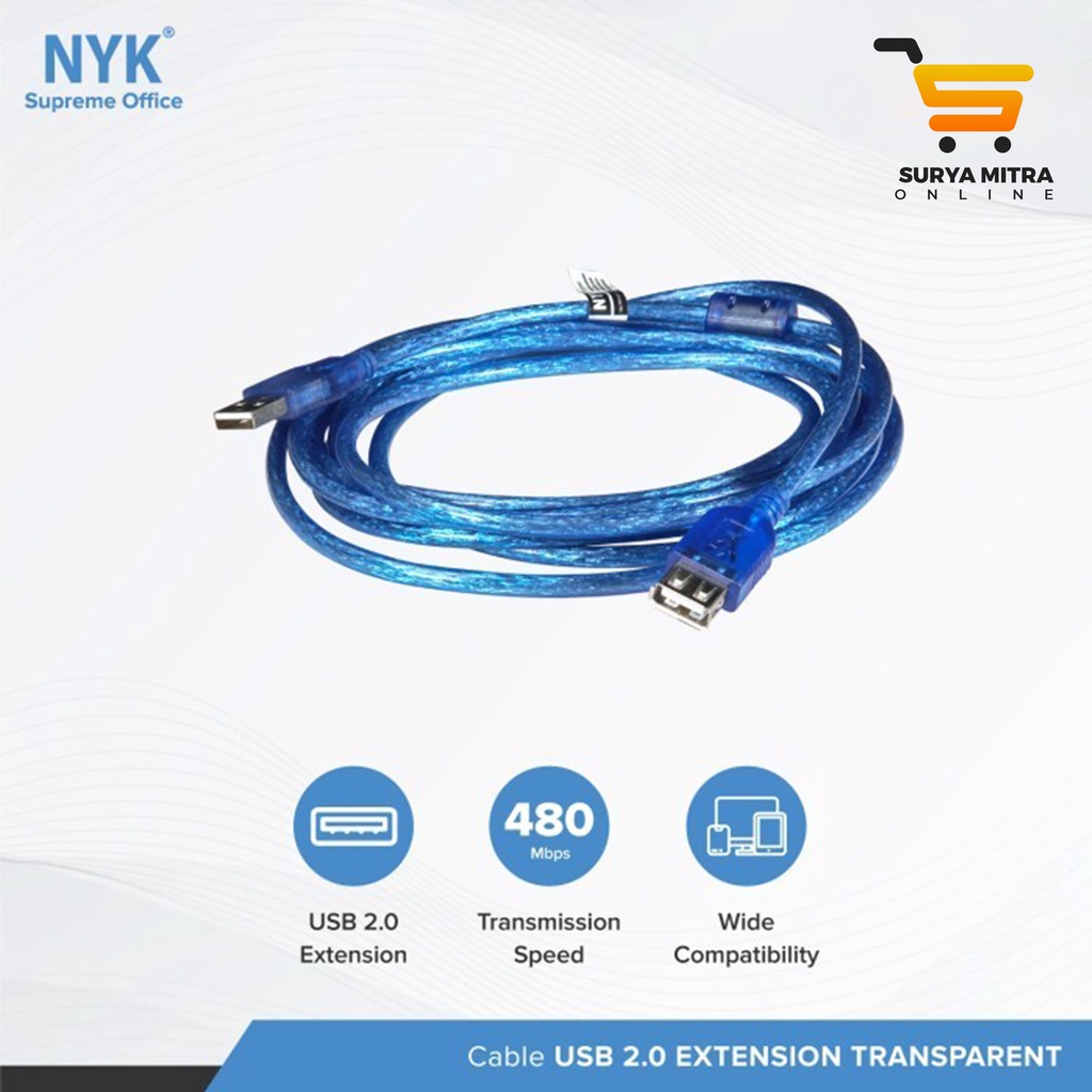 Kabel Perpanjangan USB Extention 2.0 Merek NYK 5m