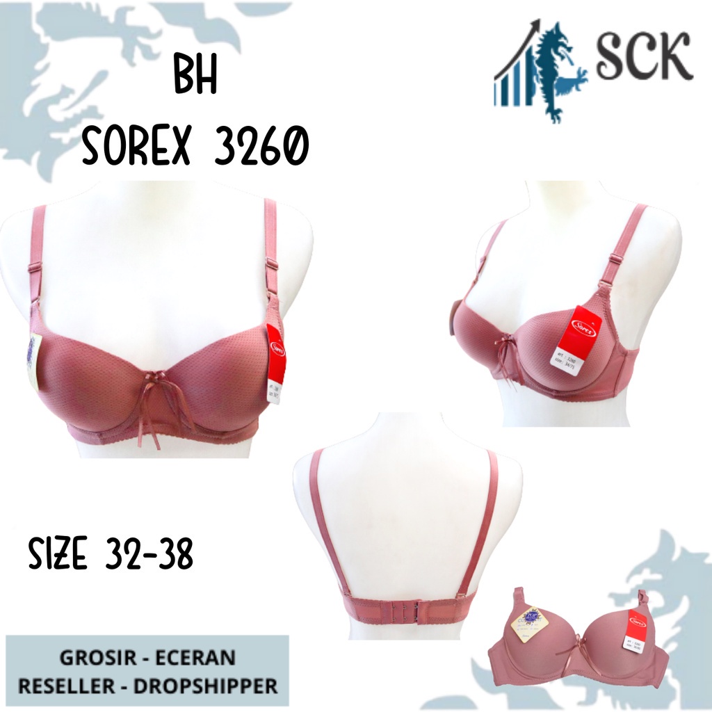 BH SOREX 3260 Kawat 32-38 Kait 2 Cup B / BH Wanita Sorex Kawat / Pakaian Dalam Wanita - sckmenwear GROSIR