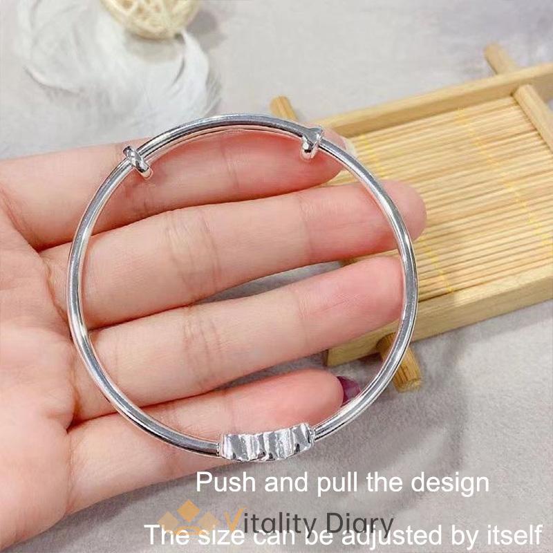 【COD❤️】Gelang cinta Korea Gelang ganda dorong-tarik disesuaikan desain Aksesoris Fashion Bangle-VDY