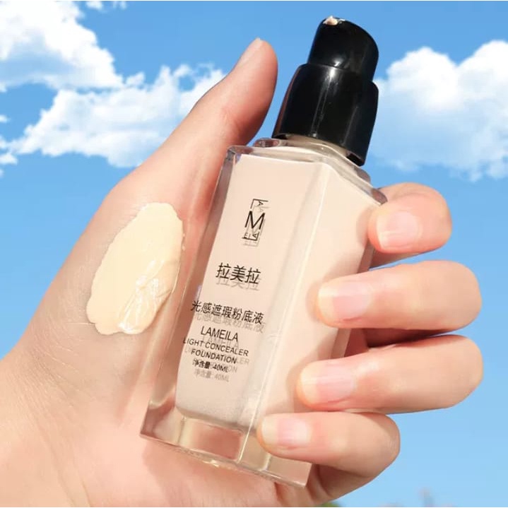 Lameila Light Concealer Foundation Cair Tahan Air Untuk Makeup Wanita 3020