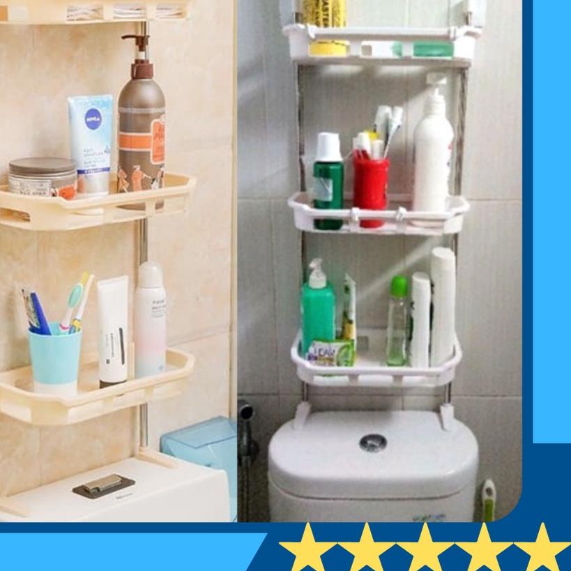 ▼ Rak Toilet 3 Susun Rak Closet Sabun Organizer Kamar Mandi Plastik ➻