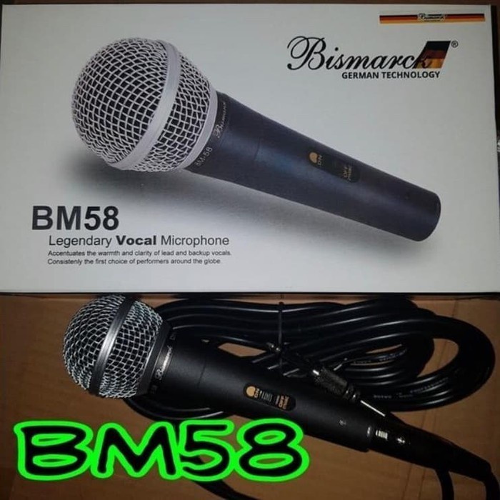 MICROPHONE MIC MIK KABEL BISMARCK BISMAK BISMARK ORI BM 55 BM58 59