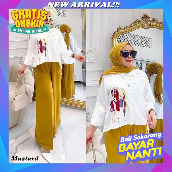 Setelan Kemeja Motif Wanita // Setelan Rayon Premiun Hq// Setelan Jumbo// Baju Jumbo// Gemilang Clot