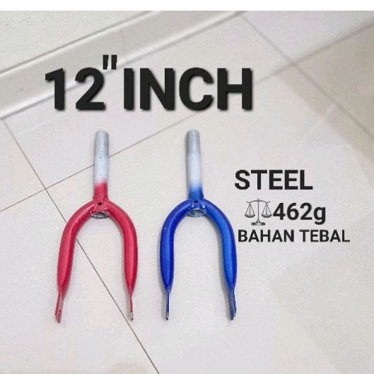 FORK 12 INCH  GARPU 12 INCH SEPEDA ANAK BMX MINI MODEL DRAT ULIR BICYCLE KID FORK STEEL MATERIAL BESI FORK SEPEDA ANAK FORK 12INCH