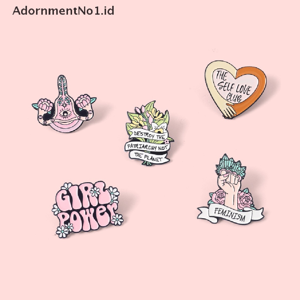 [AdornmentNo1] Gadis Power Enamel Pin Custom Self Love Club Rahim Bros Kerah Lencana Perhiasan Hadiah Untuk Wanita Teman [ID]