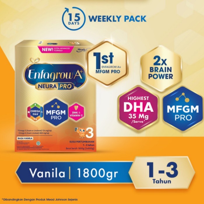 

[ COD ] Susu Enfagrow 3 1800 gram / 1800gr Vanila / Vanilla Mead Johnson