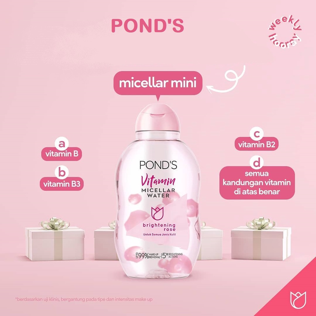 PONDS MICELLAR WATER BRIGHTENING ROSE - 55ML