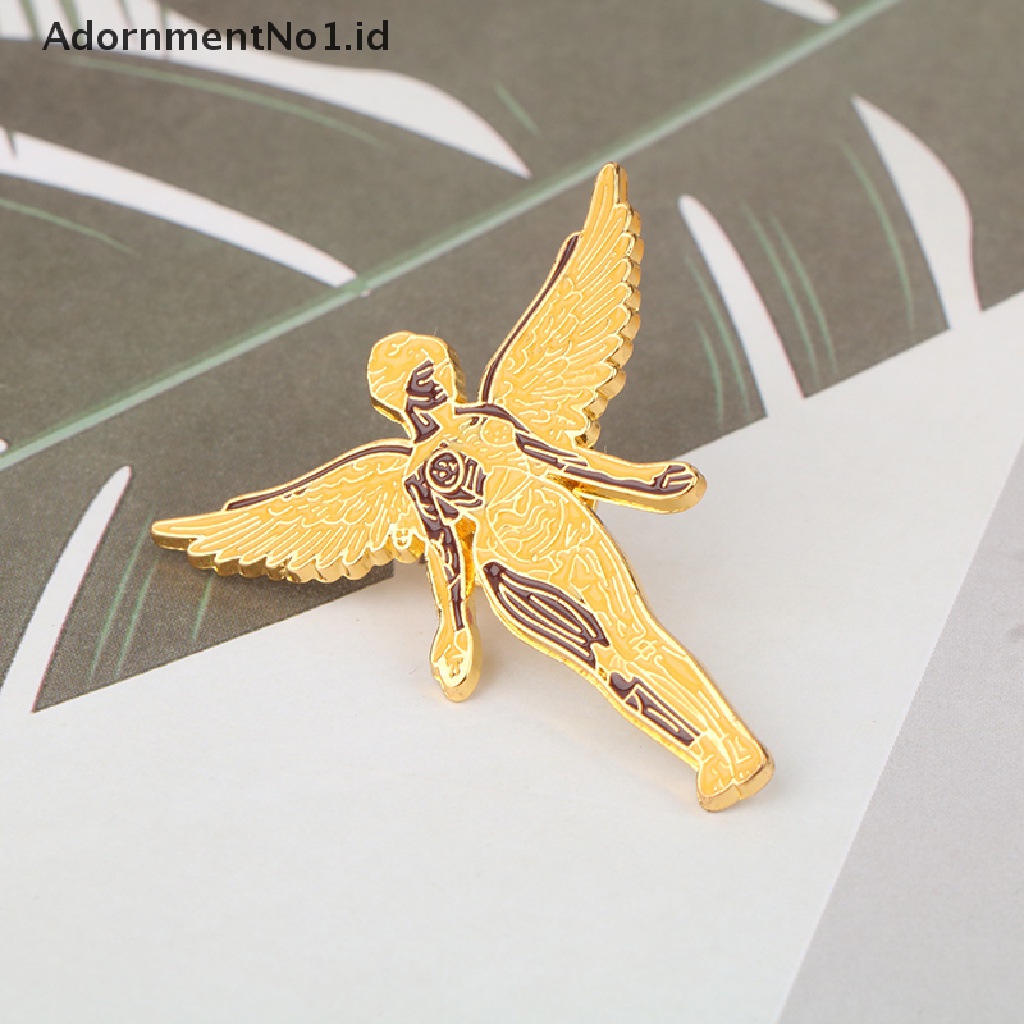 [AdornmentNo1] Enamel Pin Golden Angel Lencana Dekorasi Hiasan Desktop Lucu Musik Rock Perhiasan Teman Cowok Pacar Dewasa Anak Hadiah Patung Kebebasan Bros [ID]