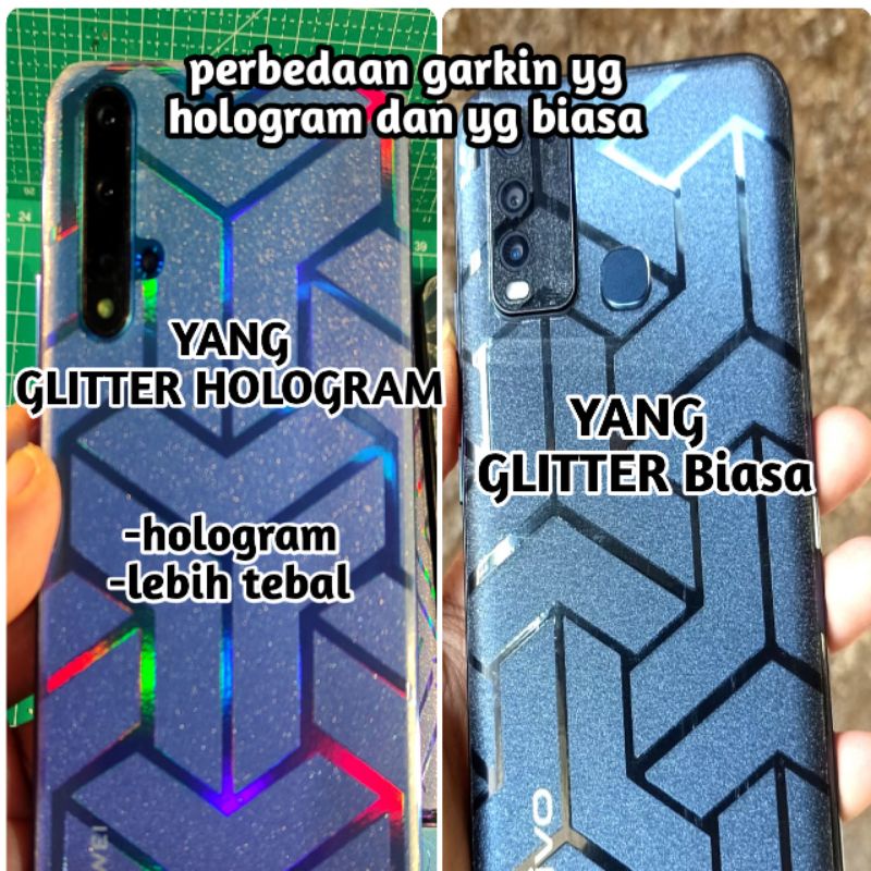 KHUSUS BELI MINIMAL 5PCS BUKAN ECERAN GARSKIN HP GLITTER RAINBOW HOLOGRAM ANTI JAMUR