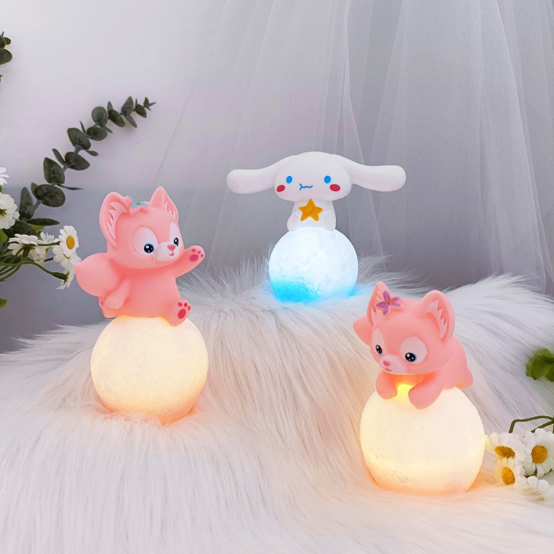 Kartun Anime LED Lampu Malam Kamar Anak Lampu Hias Kreatif Mainan Lampu Ornamen Hangat Nyaman Lampu Tidur Tenaga Baterai Sel Pencahayaan Indoor