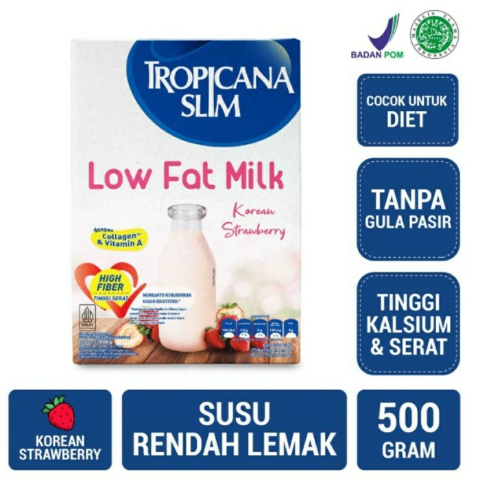 

[ COD ] tropicana slim susu low fat vanilla 500 gr - korean stroberi