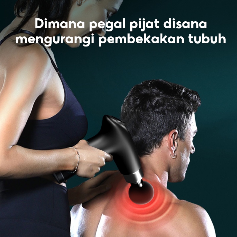 Han River Alat Pijat Massage Gun - Deep Tissue Muscle Massager Gun-Hitam