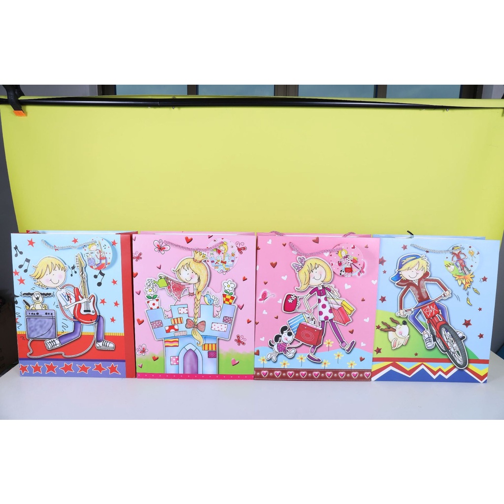 PAOPAO Paperbag 3D Gliter Manik Cute Kuda Unicorn Trendy Ballon Tas Kado Gift Bag Premium