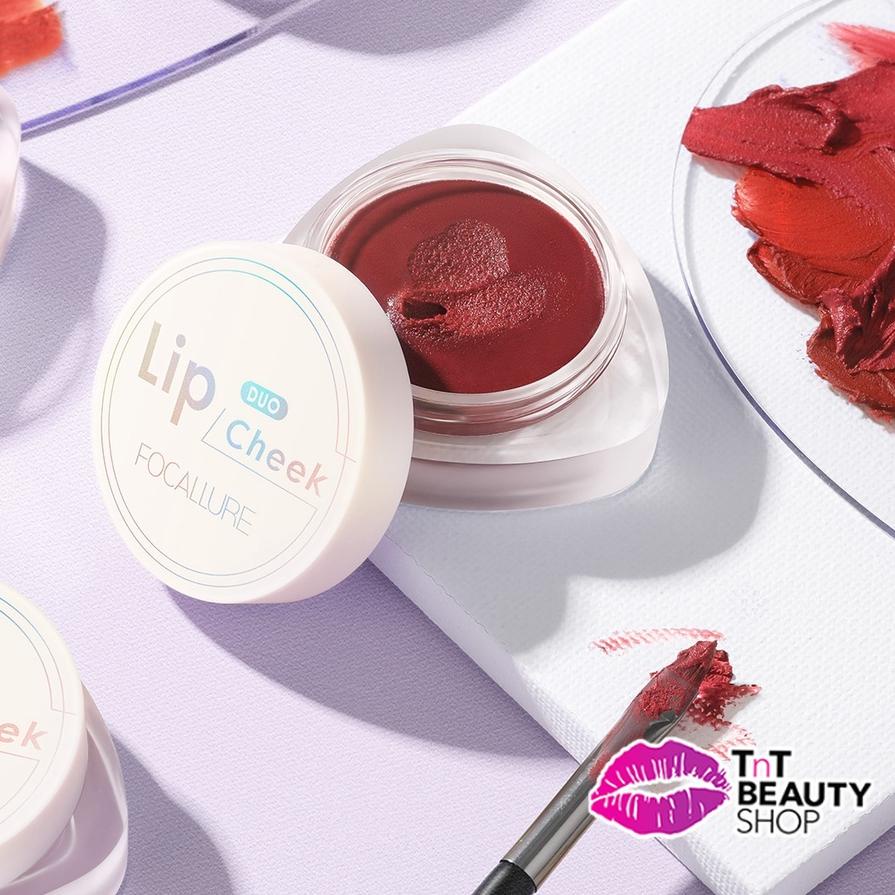 ✬ FOCALLURE Creamy Lip & Cheek Duo | Dual-use Lip Mud Lip clay & Velvet-hazy Matte Blush On - Makeup