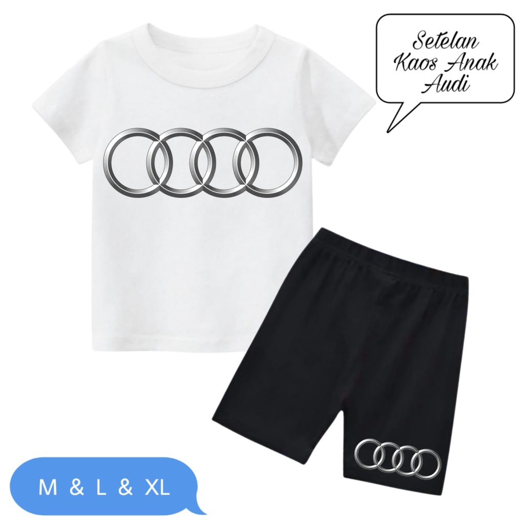 Hzl_outfit Setelan Baju Anak Laki Laki Audi/ Setelan Baju Anak Perempuan Audi/ Size M,L,XL