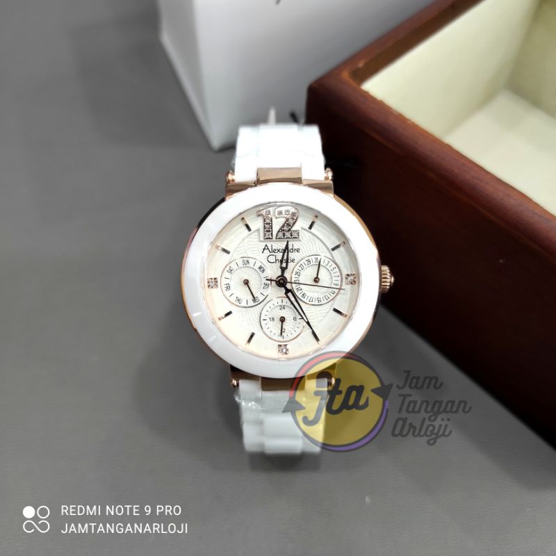 New Alexandre Christie Wanita AC2359 Rosegold White Jam Tangan Cewek AC 2359 BFBRGSL