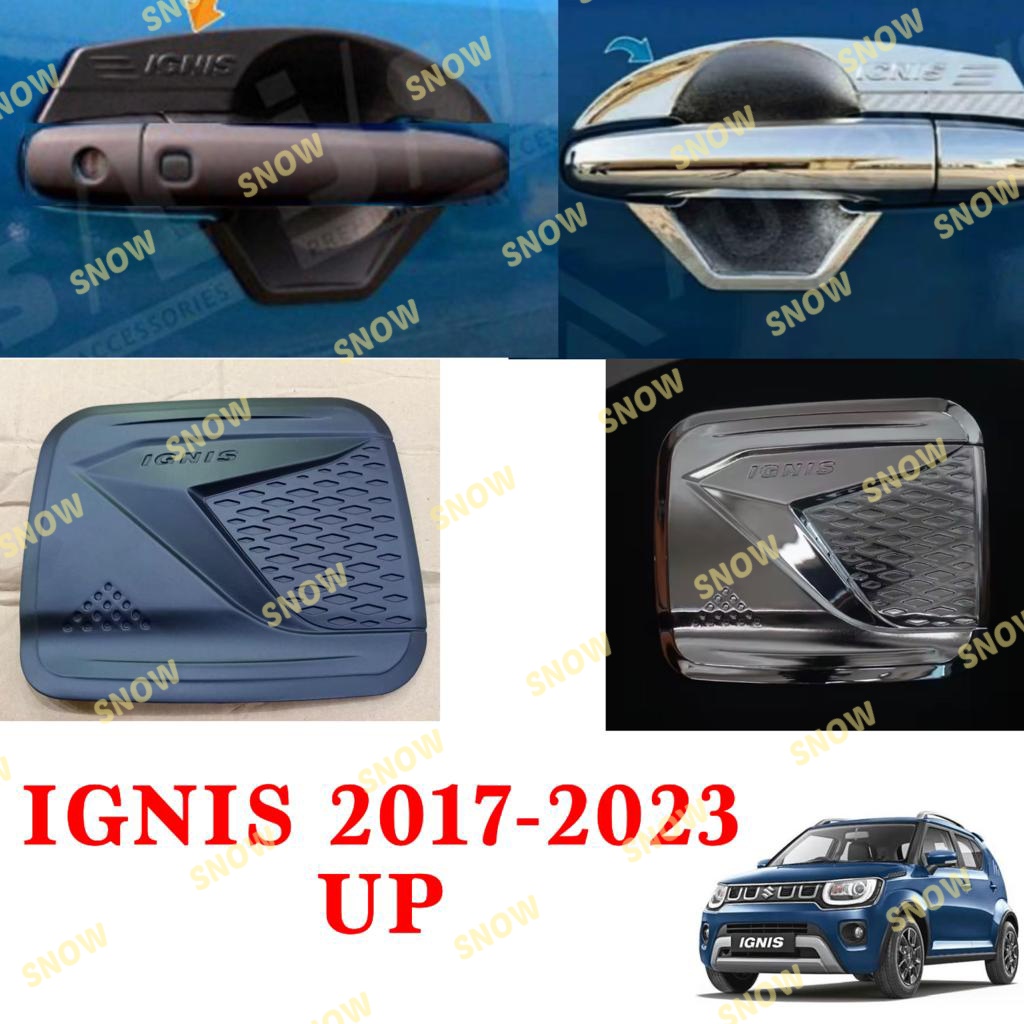 Paket Outer Handle Tank Cover Suzuki Ignis 2017 2022 2023 Hitam Chrome