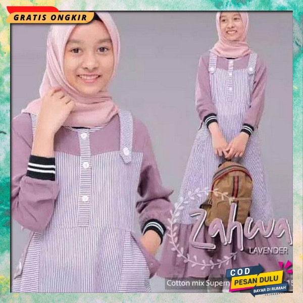 Dres Ghames Ank Muslimah Gamus Kecil Bahan Adem Baju Lebaran Kekinian Drees Kid'S Lucu Games Anak Ha