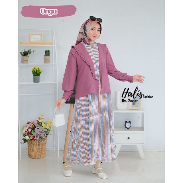 HALIS ORI//One Set Inner Outer Crinkle Premium //ONE SET OUTER OOTD