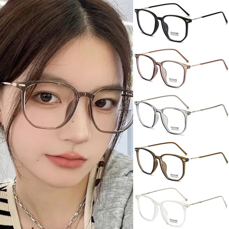 Fashion Anti-Blue Light Metal Full-Frame Kacamata Untuk Wanita Indah Rivet Alis Frame Square Eyeglasses Trend Blue Light Kacamata Pelindung