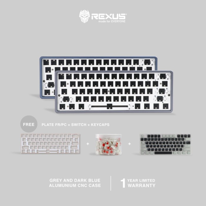 Rexus Keyboard Gaming Mechanical Daxa M61 Barebone Alumunium