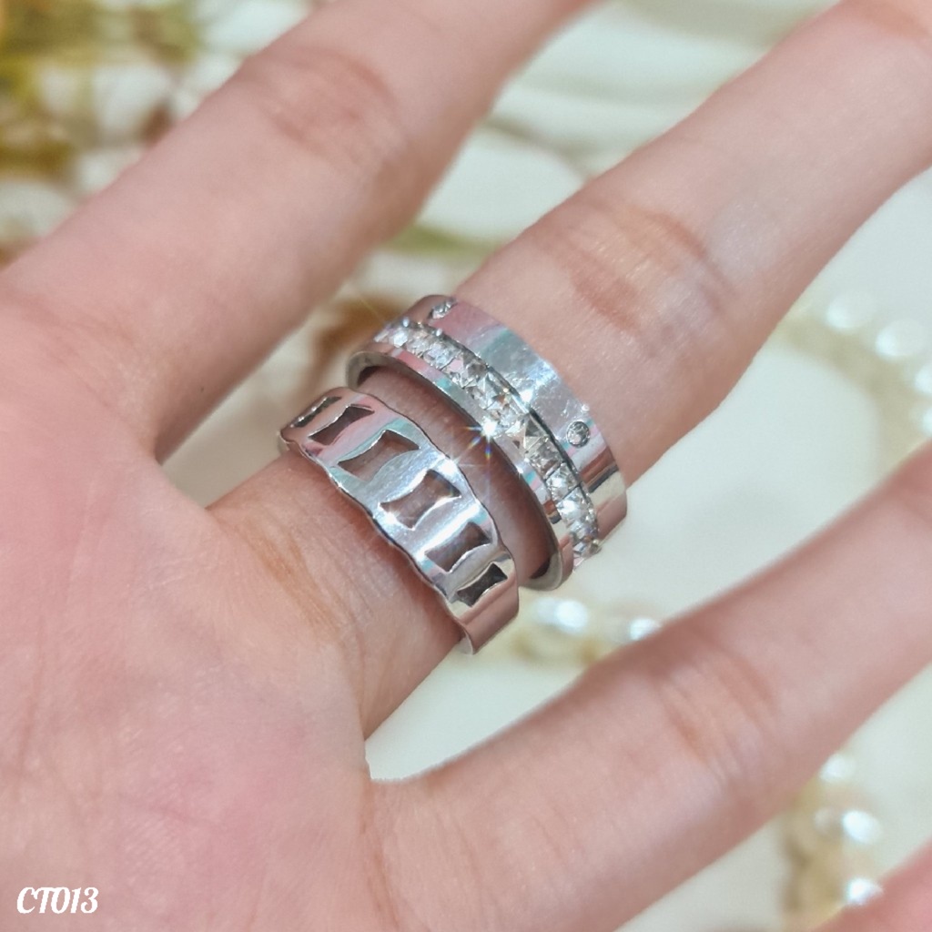 PGX Cincin Titanium Couple Tunangan Aksesoris Fashion Perhiasan Anti Karat - CT013