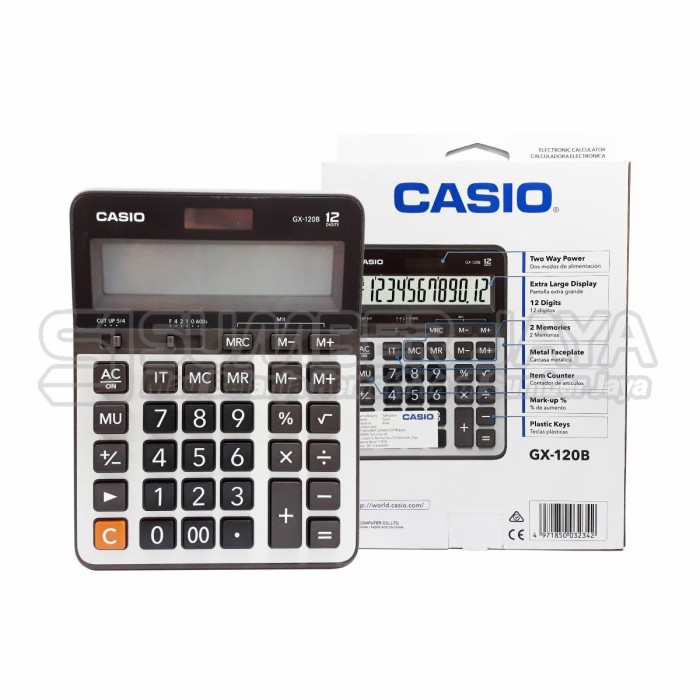 

Kalkulator Casio Dekstop Calculator GX-120B, 12B, 14B, 16B