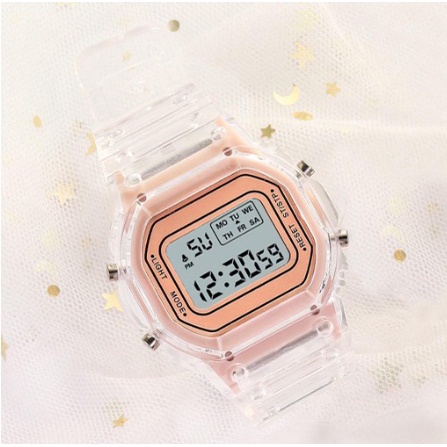 Jam Tangan Wanita Pria Digital Couple Strap Rubber Bening Jelly Transparan Belum Anti air Design Keren Untuk Hampers Gift Box Cewe Cowo Design Kekinian Terlaris Import Watch Digital Brands 5600 Korea Style Promo Cod Surabaya Gresik Malang Sidoarjo