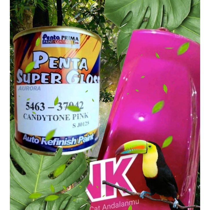 CAT PENTA SUPER GLOSS CANDYTONE PINK - CANDY MERAH MUDA -200 GRAM -CAT DUCO OTOMOTIF TRANSPARAN