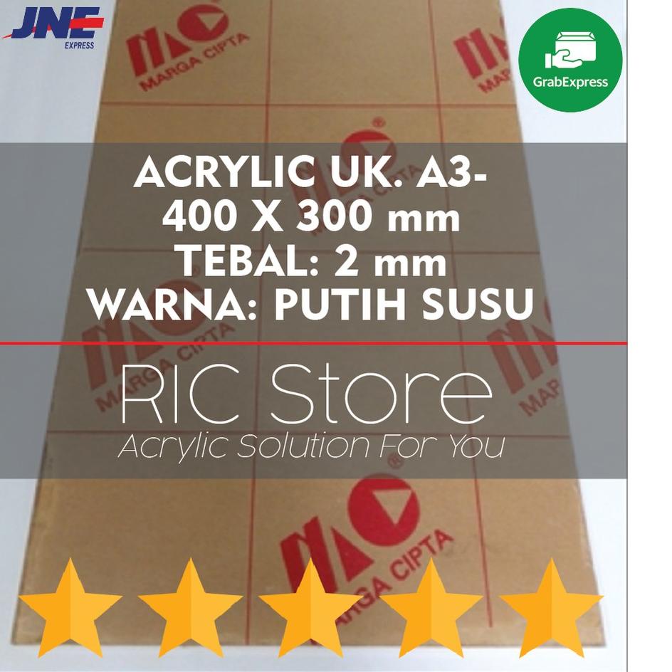 

Update Hari Ini Acrylic / Akrilik Lembaran Uk. A3 - 40X30 Tebal 2mm PUTIH SUSU