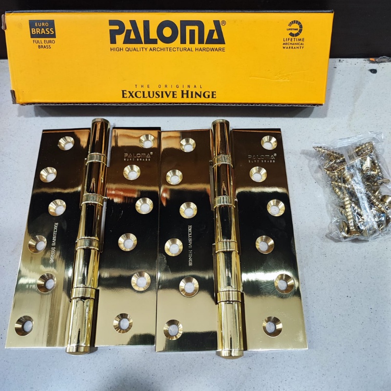 PALOMA BHP 609 BUTT HINGE ENGSEL PINTU BRASS 6&quot;X3,5&quot;X5MM 4BB  GOLD EMAS PB