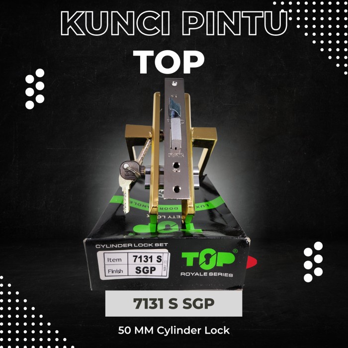 Kunci Pintu Kecil TOP Royale Series 7131 S BNS SN 50 MM Cylinder Lock