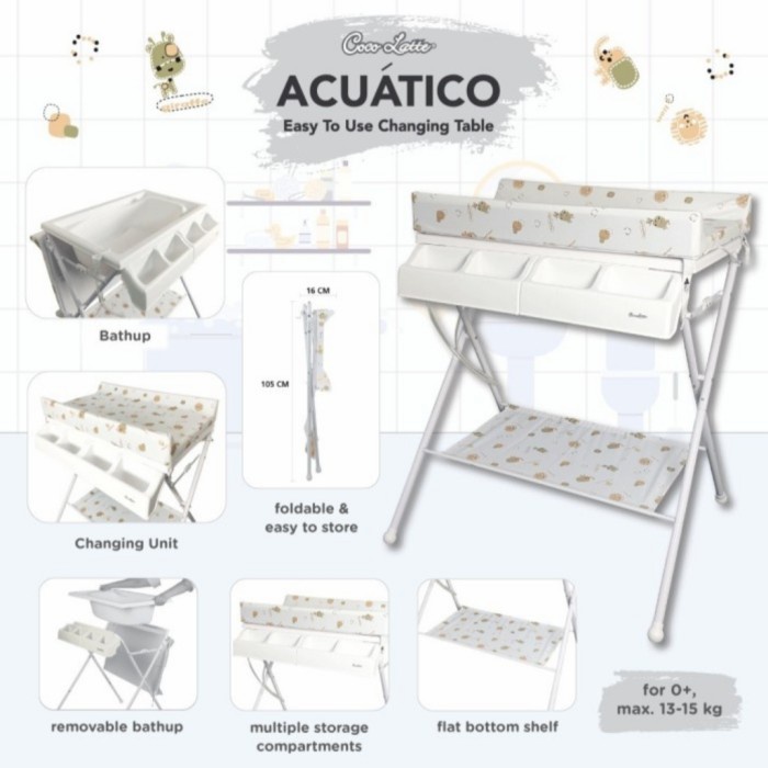 Terlaris Cocolatte Acuatico / Bak Mandi Bayi / Changing Table