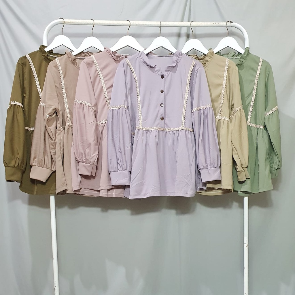 Dailythings Blouse JUMBO Busui Zelvia Renda Ukuran Fit L sampai XXL Ld 110cm Pjg 68cm