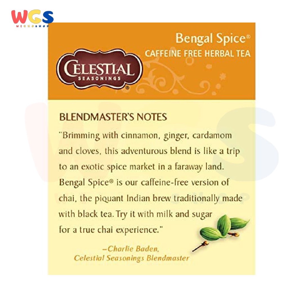 Celestial Seasonings Bengal Spice Herbal Tea Caffeine Free 20s x 2.35g