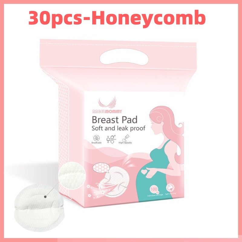 ANGEL MOMMY IBU Bra Menyusui Jumbo Kancing Depan Tanpa Kawat Hamil Murah Bh Menyusui Bahan Katun-Breastpad-pink/30pcs