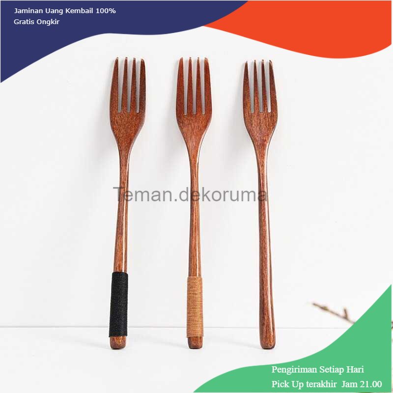 TD - GLS ECC Garpu Makan Japanese Style Bamboo Model Gagang Winding - EA021