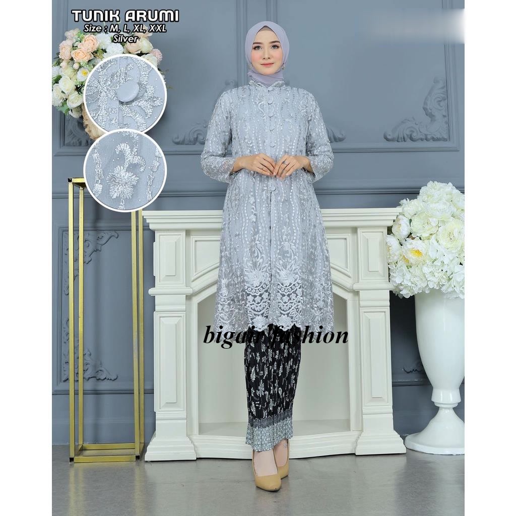 COD Setelan Kebaya Tunik Brukat Busui Kancing Depan Baju Kebaya Modern Kebaya Pesta kebaya lamaran by bigair fashion